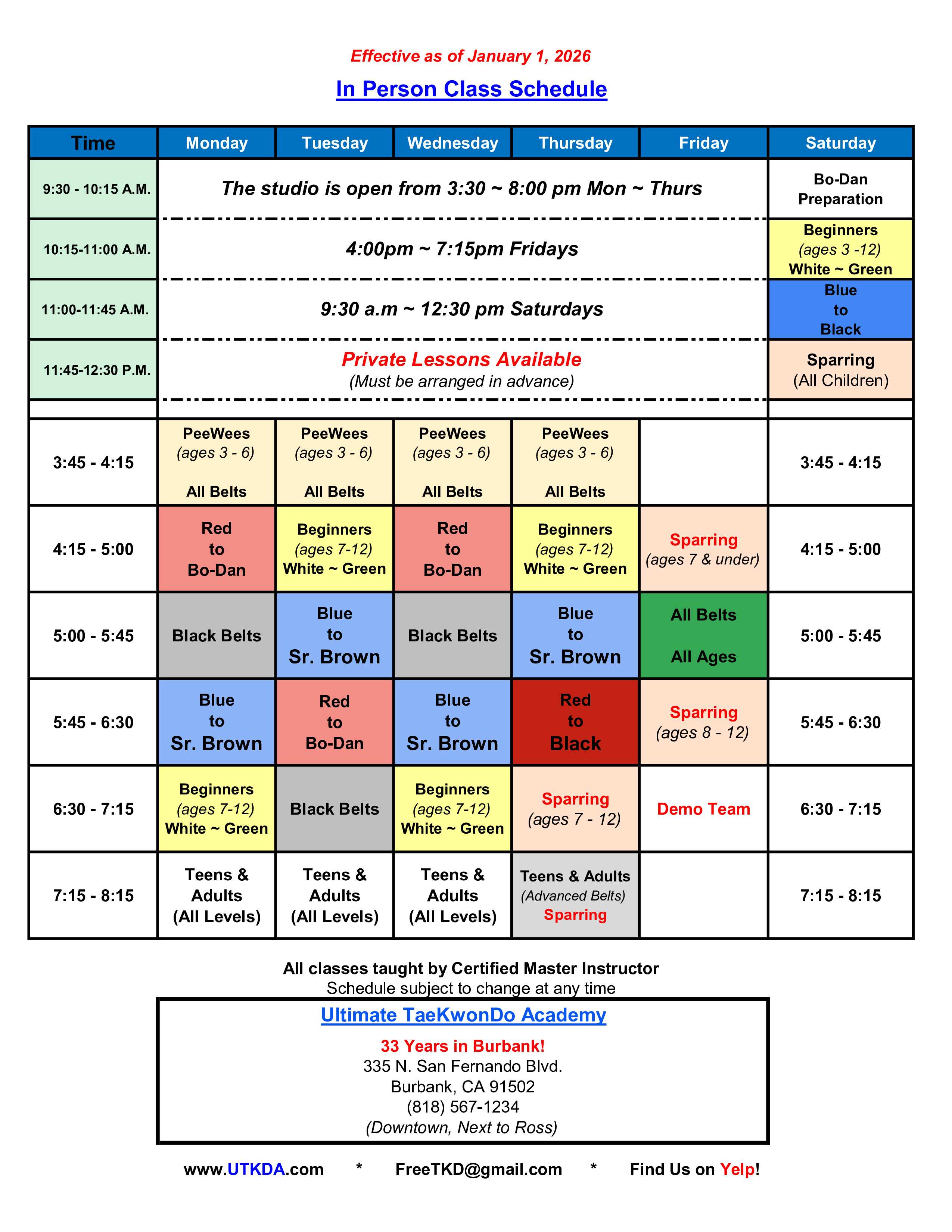 2026 In-Person Class Schedule preview